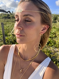 headpiece Lya de água-marinha no banho de ouro 4