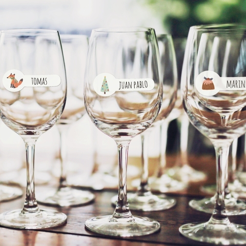 Rotulador Identificador para Vasos Navidad - Stickers en vinilo