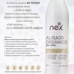 Alisado Organico Argan Sin Formol Apto Vegano Nex x 960 ml en internet