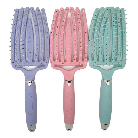 Cepillo de pelo anti frizz rectangular color pastel surtido