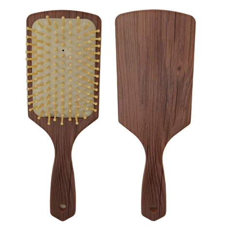 Cepillo de pelo neumatico rectangular mango madera