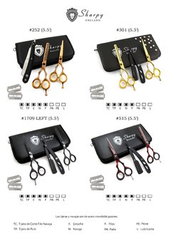 Kit Tijera Corte Pulir 5.5 + Navaja+ Estuche #1108 - Sharpy - BM Distribuidora
