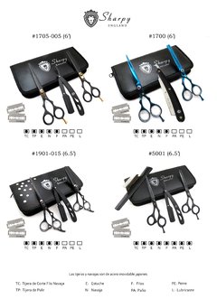 Imagen de Kit Tijera Corte Pulir 5.5 + Navaja+ Estuche #1108 - Sharpy