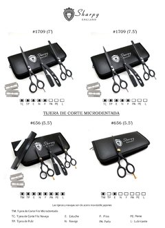 Imagen de Kit Tijera Corte Pulir 6 + Navaja + Estuche #1102 - Sharpy