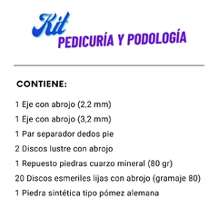 Kit Pedicuria Podologia Cuarzo Eje Discos Esmeril Separador - comprar online