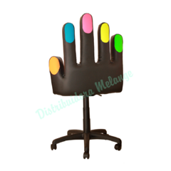 Silla Bellas Manos Negra y Uñas Multicolor Base Plastica