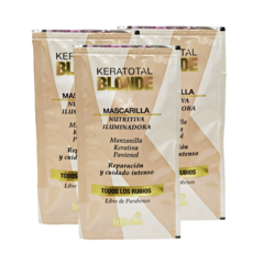 Kit 3 Sobres Mascarilla Mascara Keratotal Blonde Bellissima