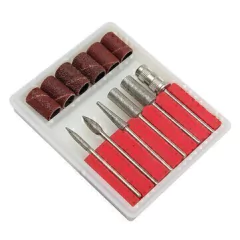 Kit 6 fresas para manicuria rusa con limas espirobanda