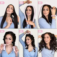 Banda de raso rizadora sin calor con 2 scrunchies - 160 - Distribuidora Melange