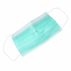 BARBIJOS TRICAPA VERDE AGUA X 50 UNID - CON ELASTICO Y CLIP NASAL - comprar online