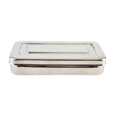Caja de acero inoxidable para instrumental 20 X 10 X 4 cm - comprar online