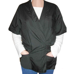 Chaqueta cruzada tela batista lisa negra - Art. 211