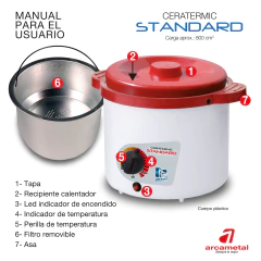 Calentador de cera Ceratermic Standard Arcametal 800 cm3 - Distribuidora Melange