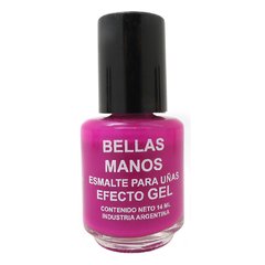 Esmalte Magenta con glitter Nº 163 Bellas manos efecto gel sin cabina x 14 ml