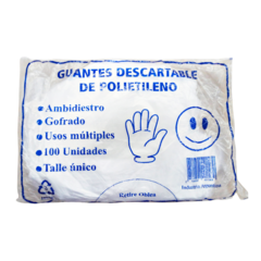 Guantes plasticos polietileno x 100 unid (Talle unico) - comprar online
