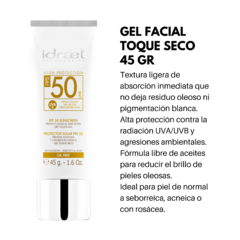 Protector Solar Gel Toque Seco +50 FPS x 45 gr Idraet - comprar online