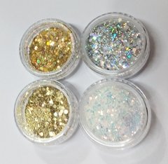 Deco 2142 pote glitter purpurina 4 colores x 1 unid