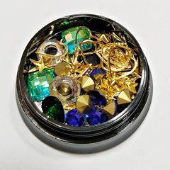 DECO POTE MIX STRASS y FORMITAS METALICAS x 1 unid - tienda online