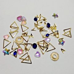 DECO POTE MIX STRASS y FORMITAS METALICAS x 1 unid