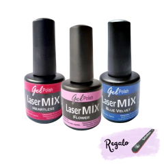 Kit 3 esmaltes Laser Mix semipermanentes LED/UV x 14.7 ml