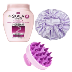 KIT CUIDADO CAPILAR SKALA + GORRO RASO + CEPILLO MASAJEADOR - tienda online
