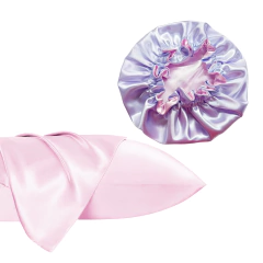 Kit Gorro Raso + Funda Almohada Antifrizz Arrugas Acne