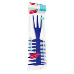 PEINE PARA MECHAS Y REFLEJOS 3 LADOS AZUL (ABS75039) - comprar online