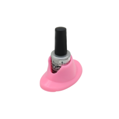PORTA ESMALTE DE GOMA ROSA CON BASE PARA MESA