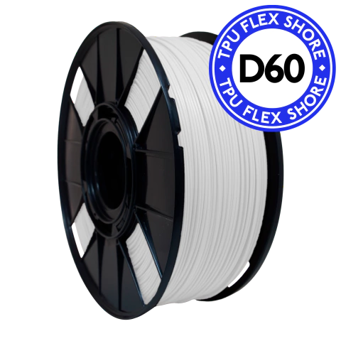 Filamento TPU Flexível Branco Shore D60