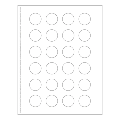 Etiquetas circulares de 3cm 25 hojas carta - 24 etiquetas x hoja - 600 Etiquetas