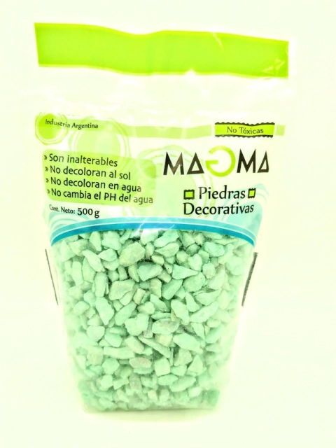 Grava P/ Acuario X 500 Grs Verde Agua