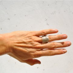 Anillo Torbellino ancho - Plata 925