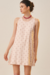 VESTIDO CHERRY ESTAMPA BLOSSOM ROSA - La Coquette