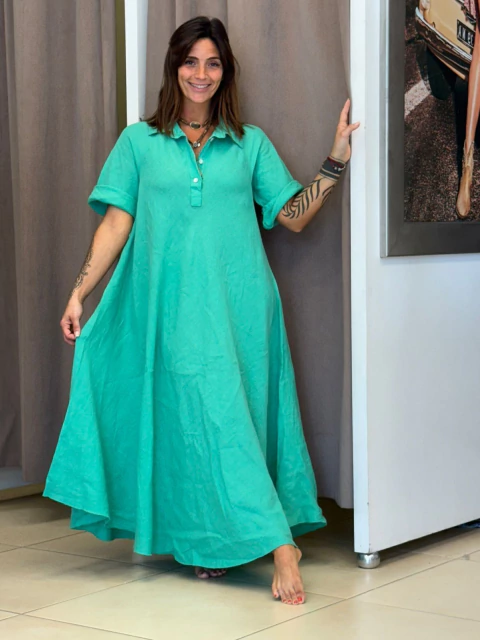 Vestido de lino evase - comprar online