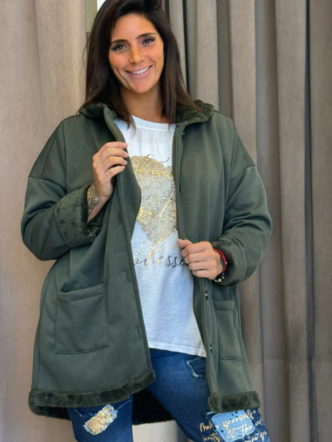 Saco de algodón nacional forrado con piel - comprar online