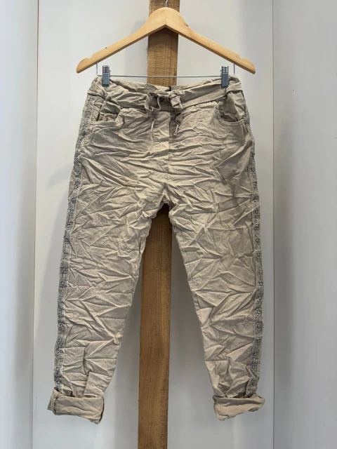 Babucha de gabardina con detalle de brillo - comprar online