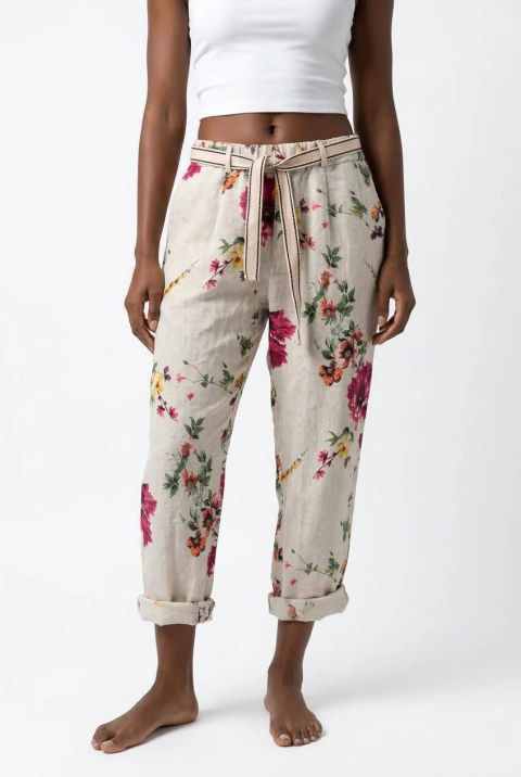 Babucha de lino estampada