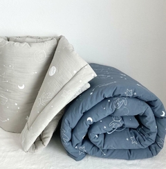 ACOLCHADO UNIVERSO Cuna Funcional GRIS PERLA (OUTLET) - Demars textiles & stuff