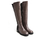 Bota alta de cuero y lycra
