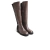 Bota alta de cuero y lycra