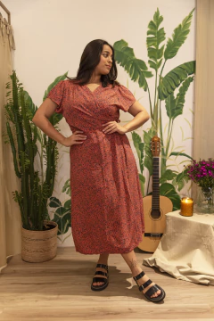 Vestido largo Nápoles Coral - comprar online