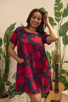 Vestido Aruba Flor magenta - comprar online