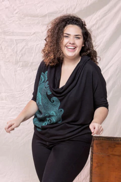 Sweater Alumine Negro y verde en internet