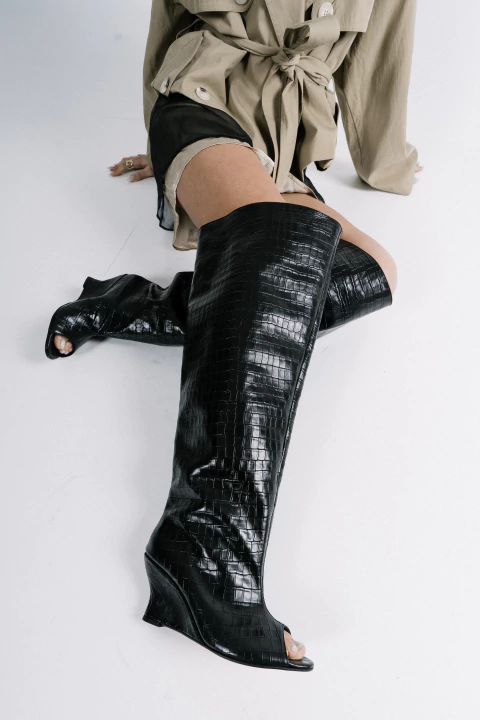 BOTA KARIM CROCO BLACK - comprar online