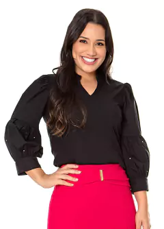 Blusa Mariana em Tricoline Hapuk - Preto
