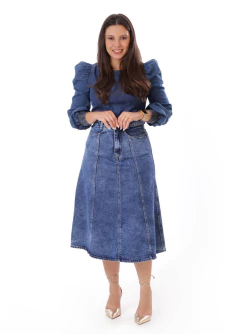 Saia Midi Jeans Vecchi na internet