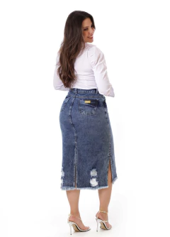 Saia Jeans Vecchi 75 cm - Majurye Modas