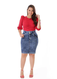 Saia Jeans Vecchi 55cm na internet