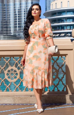 Vestido Midi Estampado Vecchi