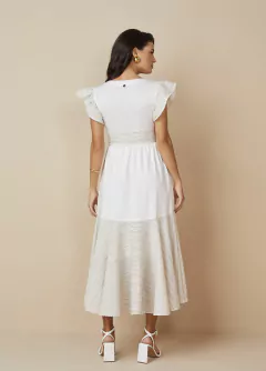Vestido Mídi Godê Tricoline - Majurye Modas